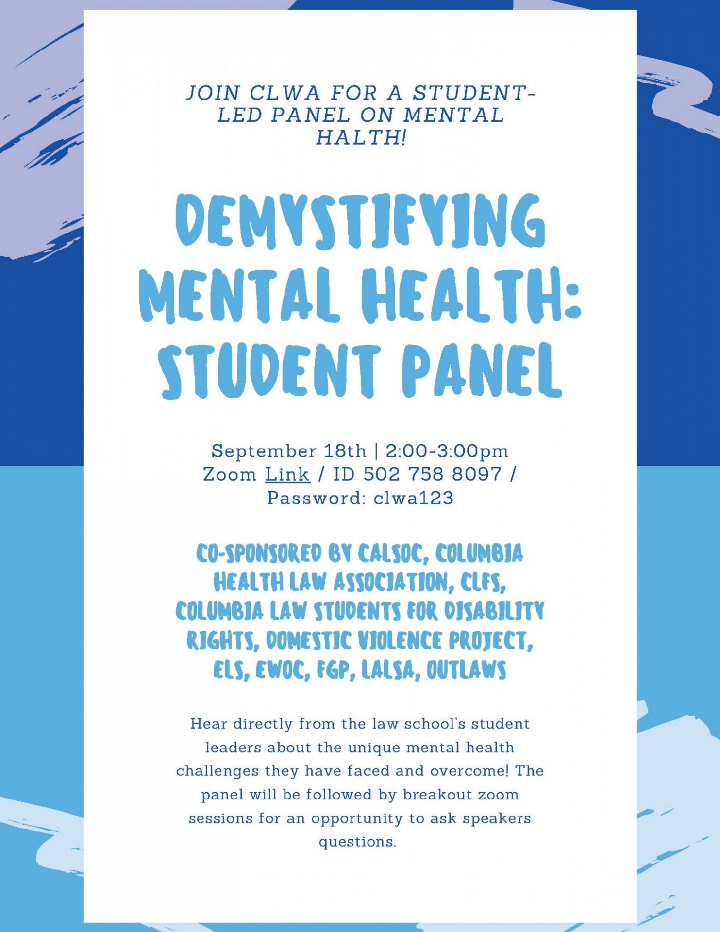 Mental Health Initiative Event Flyer