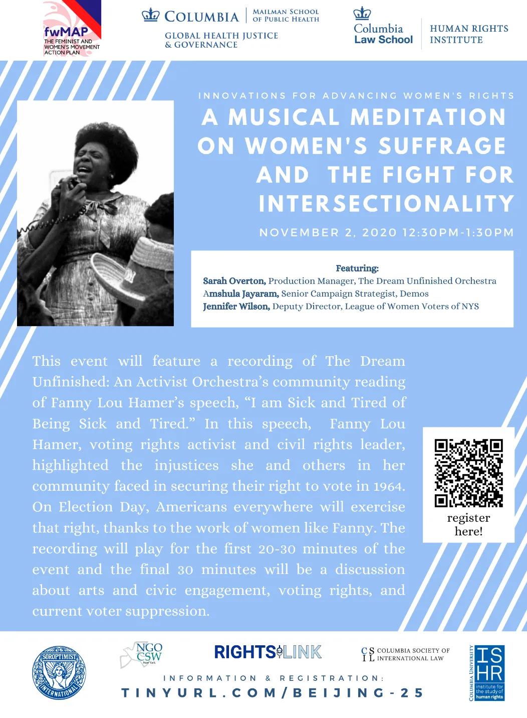 flyer for november 2nd human rights institutre event.