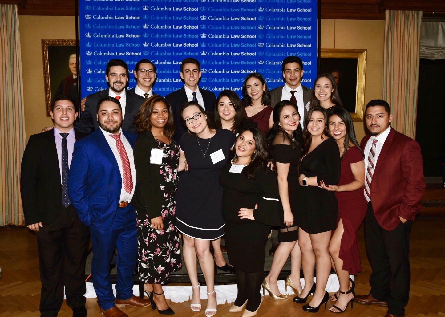 2018-2019 LaLSA E-Board in front of Columbia Law School backdrop