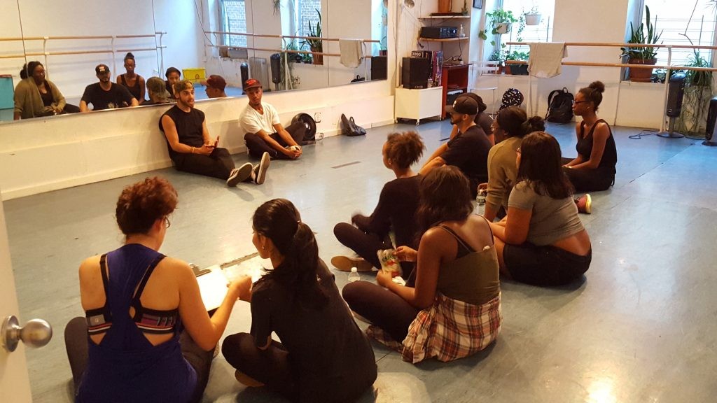 CLS students discuss the elements of voguing with Justin Labeija